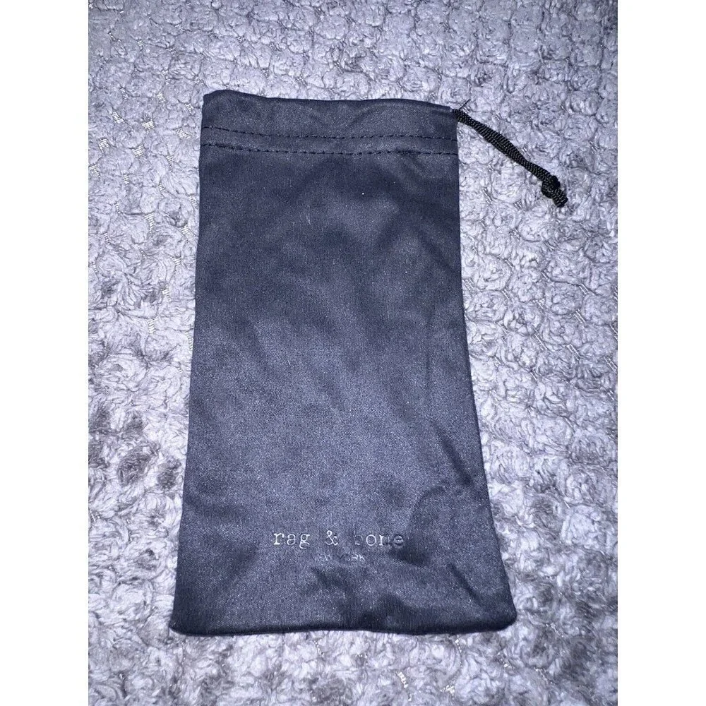 RAG & BONE New York Black Leather Glasses Case Pouch Button Case W/Dust Bag